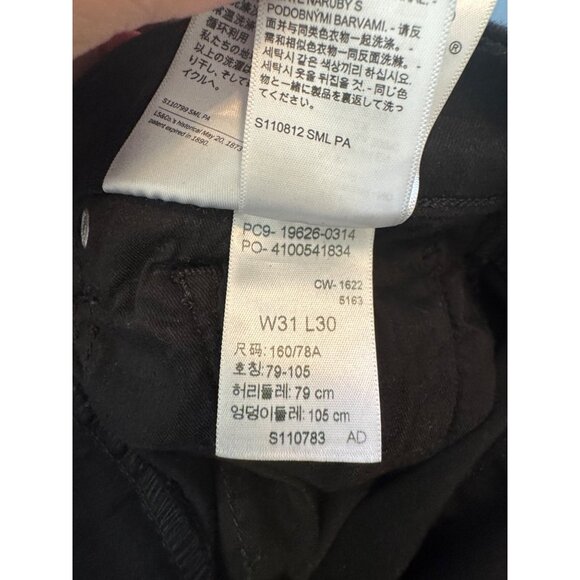 Levis Womens 311 Shaping Skinny Jeans Black Denim Size 31 x30 - Picture 10 of 11